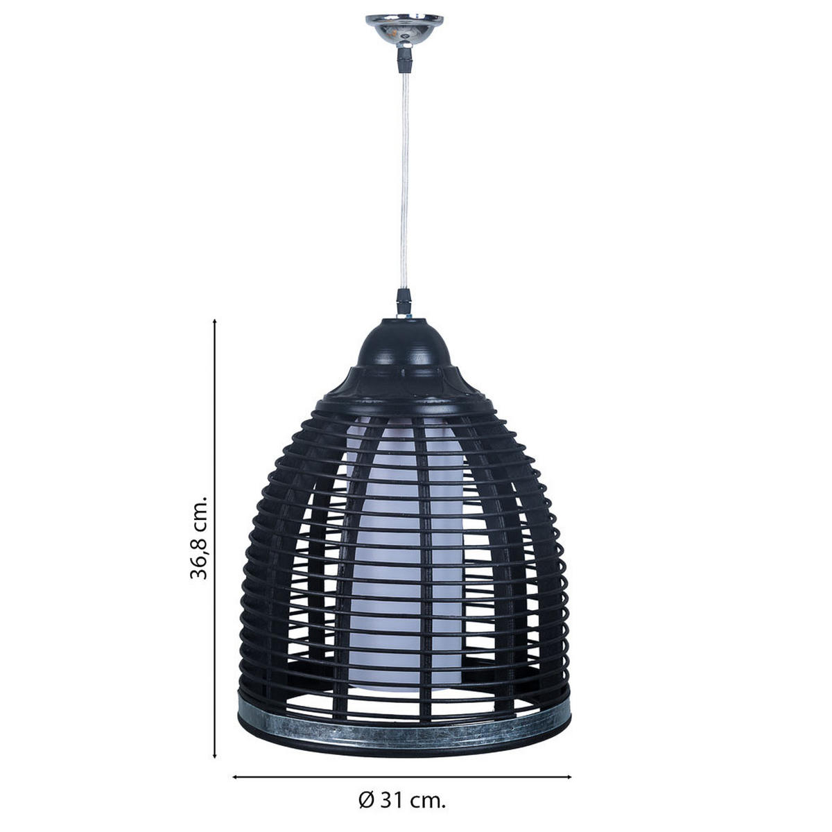 LAMPE, 31x37cm - Schwarz, Naturmaterialien (31/31/36.8cm) - Wanderlust