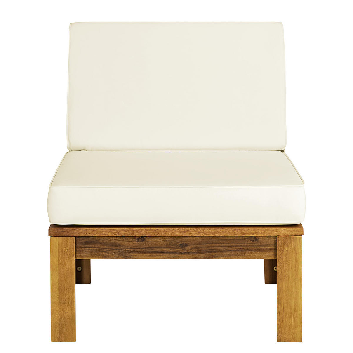LOUNGESESSEL - Webstoff / Akazie massiv - Weiß, Holz/Textil (60/73/71cm) - home24