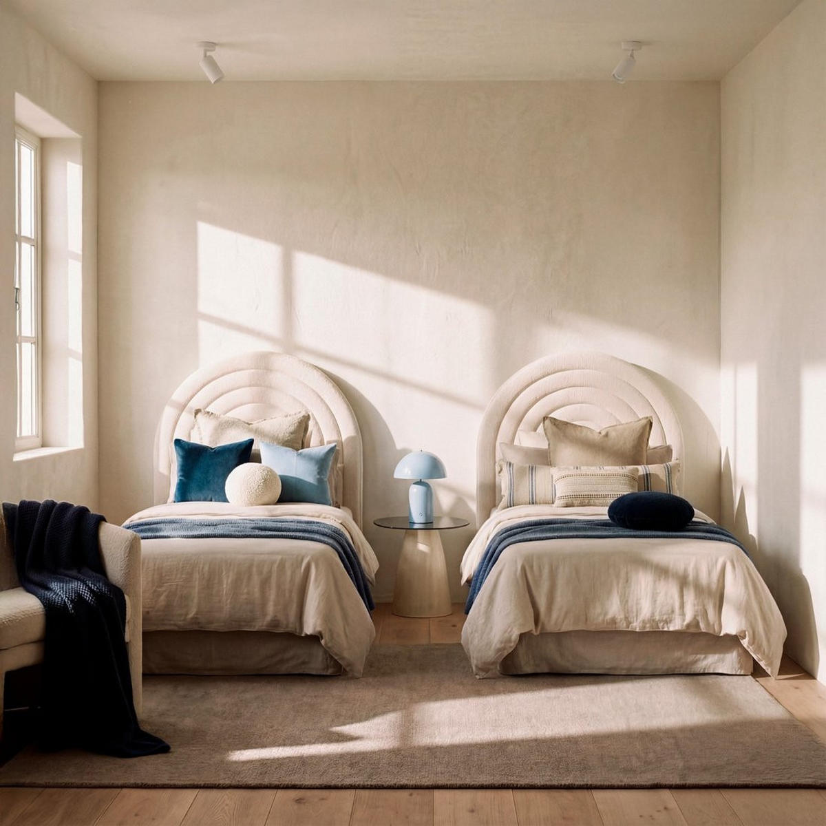 CABECERO INDIVIDUAL Kio Beige 107 cm x 125 cm - Beige, Textil (107/7cm) - Klast Home