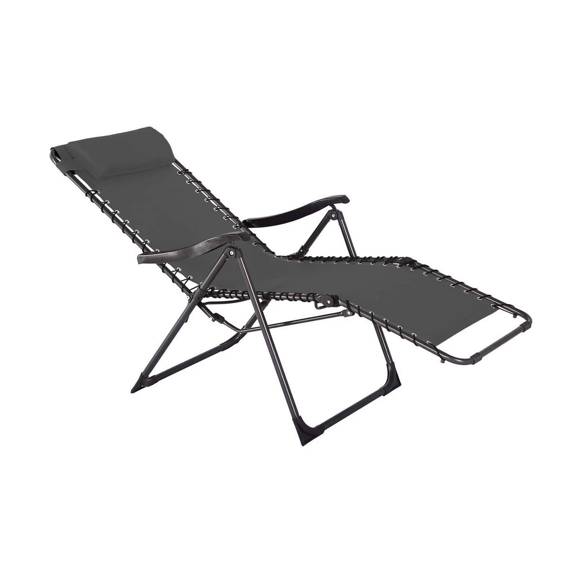 GARTEN-RELAXSESSEL Dunkelgrau 104/66/113 cm - Grau, Metall (66/113/104cm) - Mobili Rebecca