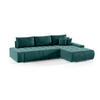 ECKSOFA mit Schlaffunktion Dhaka L, Flaschengrün - Grün, Textil (185/265cm) - Fedve