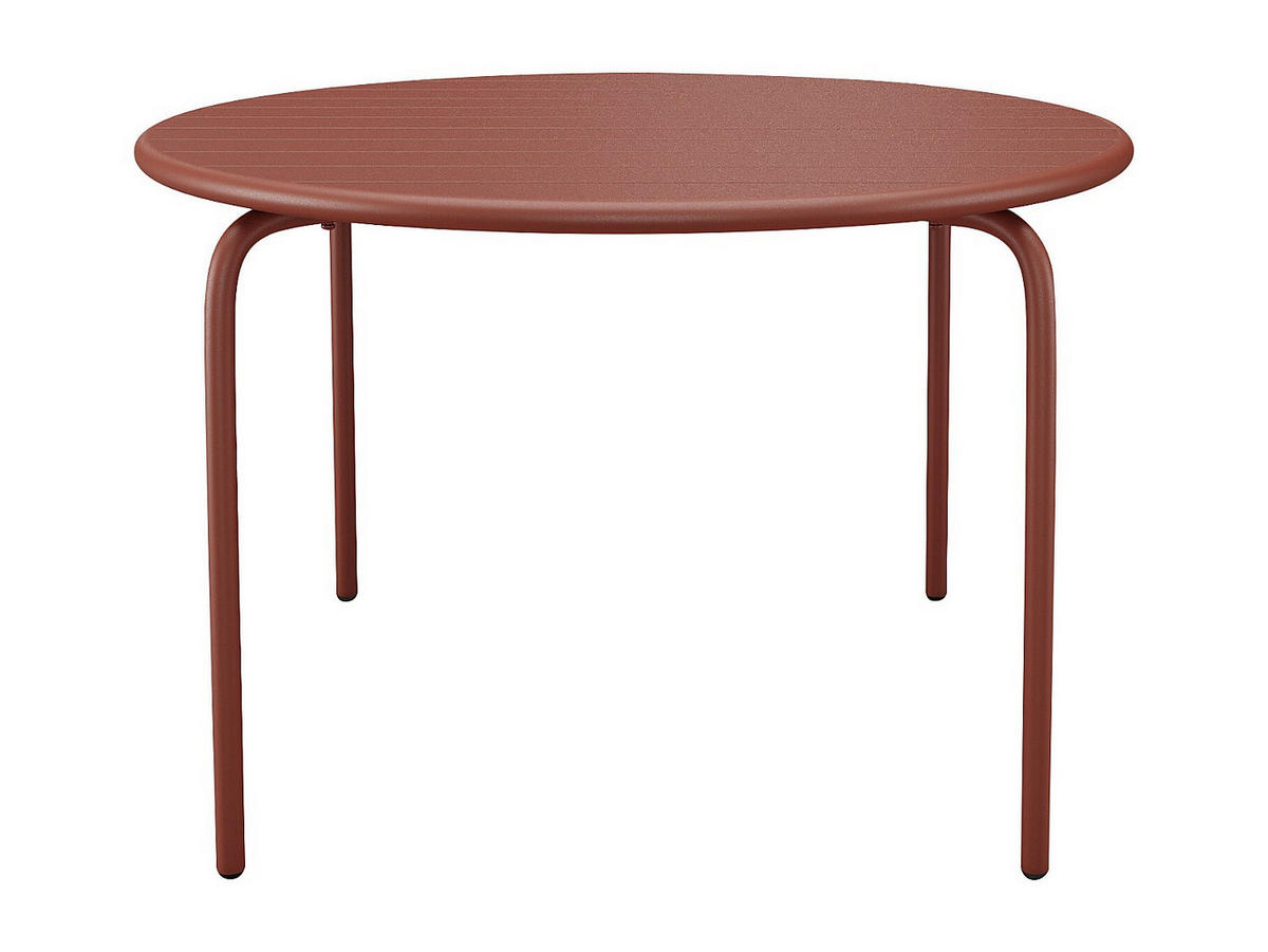 GARTENTISCH rund - D. 130 cm - Metall - Terracotta - MIRMANDE von MYLIA - Braun, Metall (130/130/74cm) - Vente-Unique