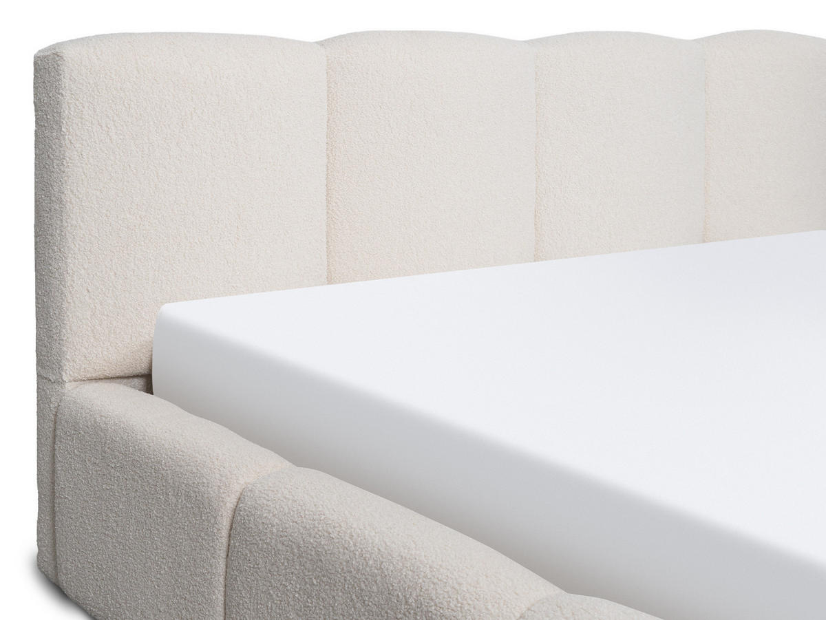 POLSTERBETT Amore Hellbeige 200/200 cm Boucle mit Bettkasten - Beige, Textil/Metall (200/200cm) - wonello