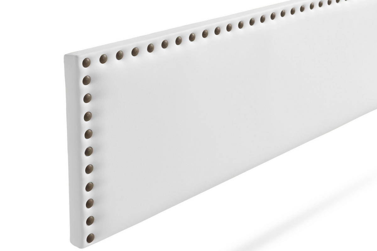 KOPFTEIL gepolstert MODENA Kunstleder 145x55x8 cm - Weiß - Moonia - Weiß, Holz (145/8/55cm)