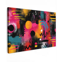 LEINWANDBILD Farbflächen - Formen - Bunt - Abstrakt XXL 150x100 cm - Pink, Textil (150/100cm) - MuchoWow