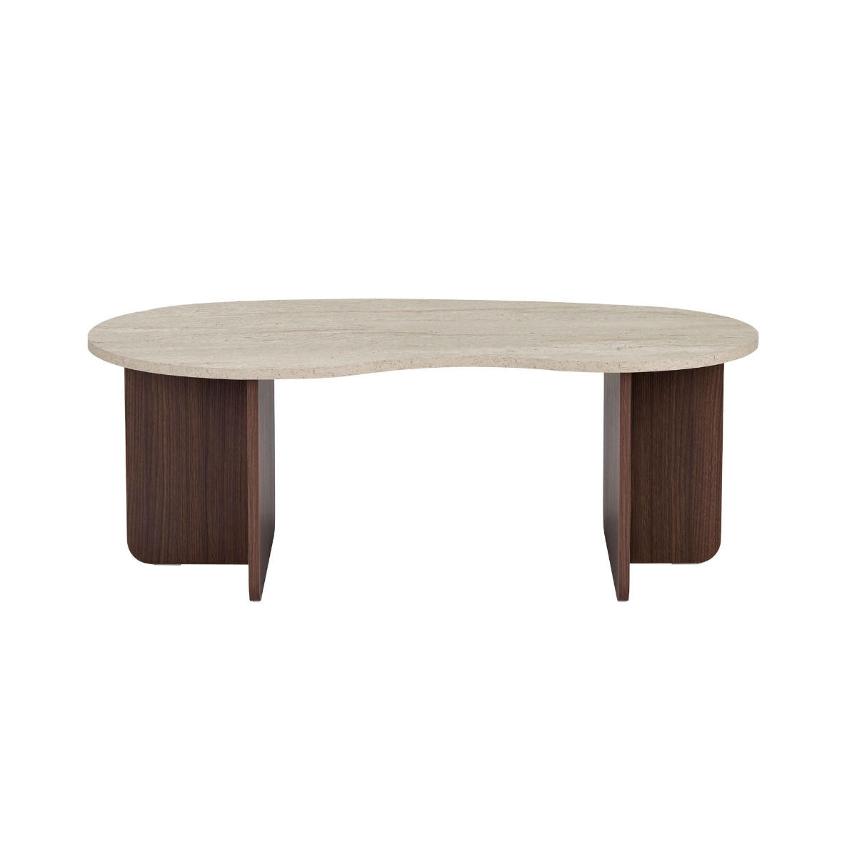 COUCHTISCH mit organischer Platte 60/40/110 cm - Beige, Holzwerkstoff (110/60/40cm) - Calicosy
