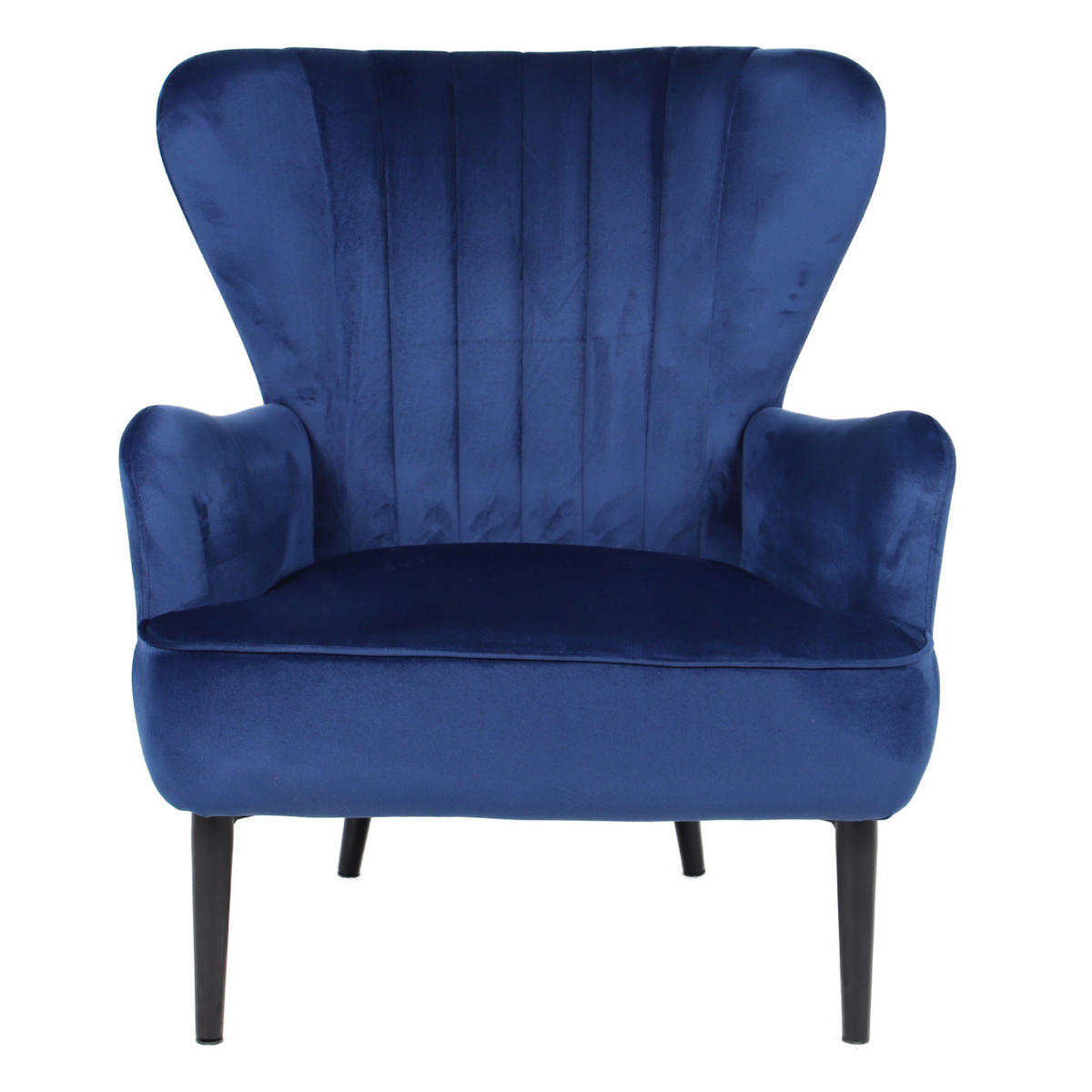 OHRENSESSEL Arthur Samt - Blau, Textil (76/89/78cm) - SVITA