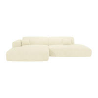 SOFA ohne Schlafmöglichkeit - 5 Personen - Samt, Stoff - Gebrochenes Weiß - - Weiß, Textil (300/73/160cm) - Vente-Unique