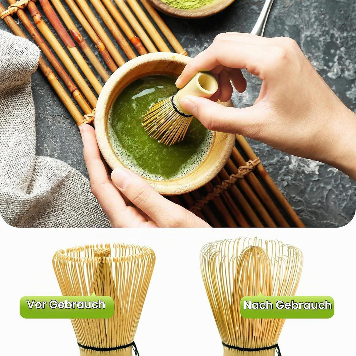 MATCHA Set 7-teiliges Set Keramik Bambus Rosa - Rosa, Keramik (22/1.5/24cm)