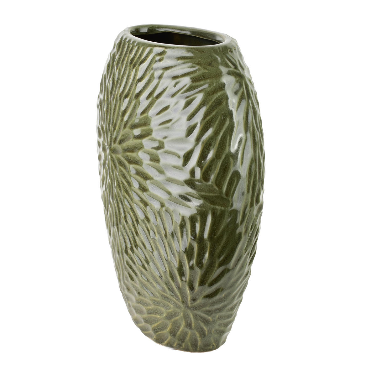 VASE Lettu grün 25/12/26 cm Keramik - Grün, Keramik (26cm) - Mondex