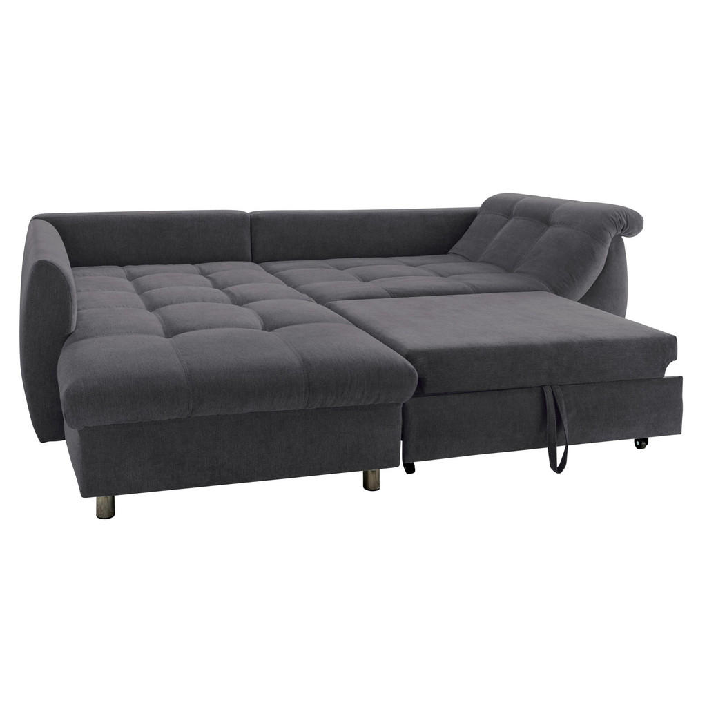 Thumbnail - luma-home Ecksofa, Anthrazit, Textil, 3-Sitzer, Füllung: Polyurethan (Pur), Ottomane links, L-Form, Eckteil, einzeln ste...