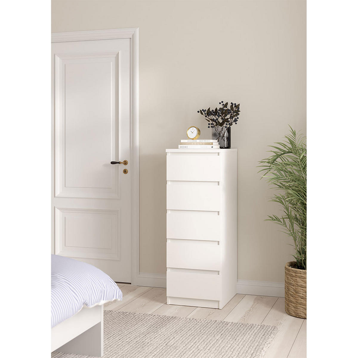 KOMMODE, Naia, Weiß, Holzwerkstoff, 41 x 50 x 112 cm - Weiß, Holzwerkstoff (41/112/50cm) - ebuy24