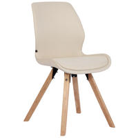 STUHL Stoff creme - Eukalyptusholzfarben/Creme, Holz/Textil (49/87.5/58cm) - CLP
