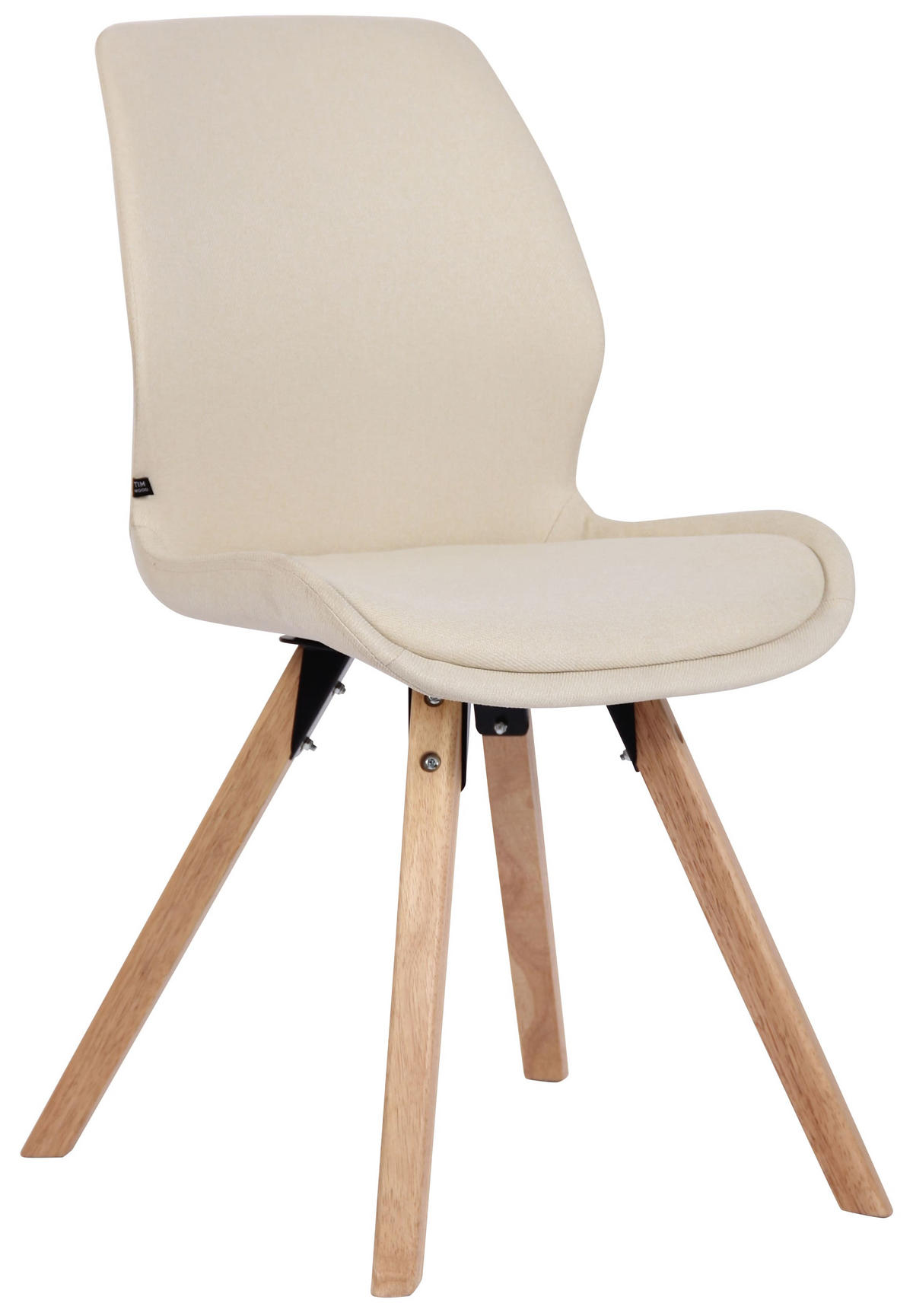 STUHL Stoff creme - Eukalyptusholzfarben/Creme, Holz/Textil (49/87.5/58cm) - CLP