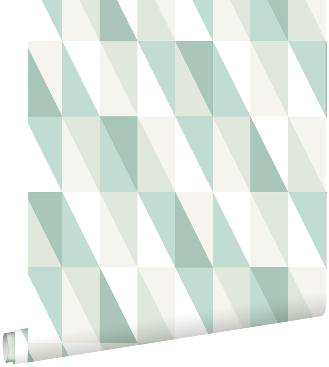 TAPETE grafische Dreiecke 53 cm x 10.05 m - Grün, Papier (53/0.1cm) - ESTAhome