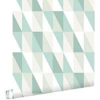 TAPETE grafische Dreiecke 53 cm x 10.05 m - Grün, Papier (53/0.1cm) - ESTAhome