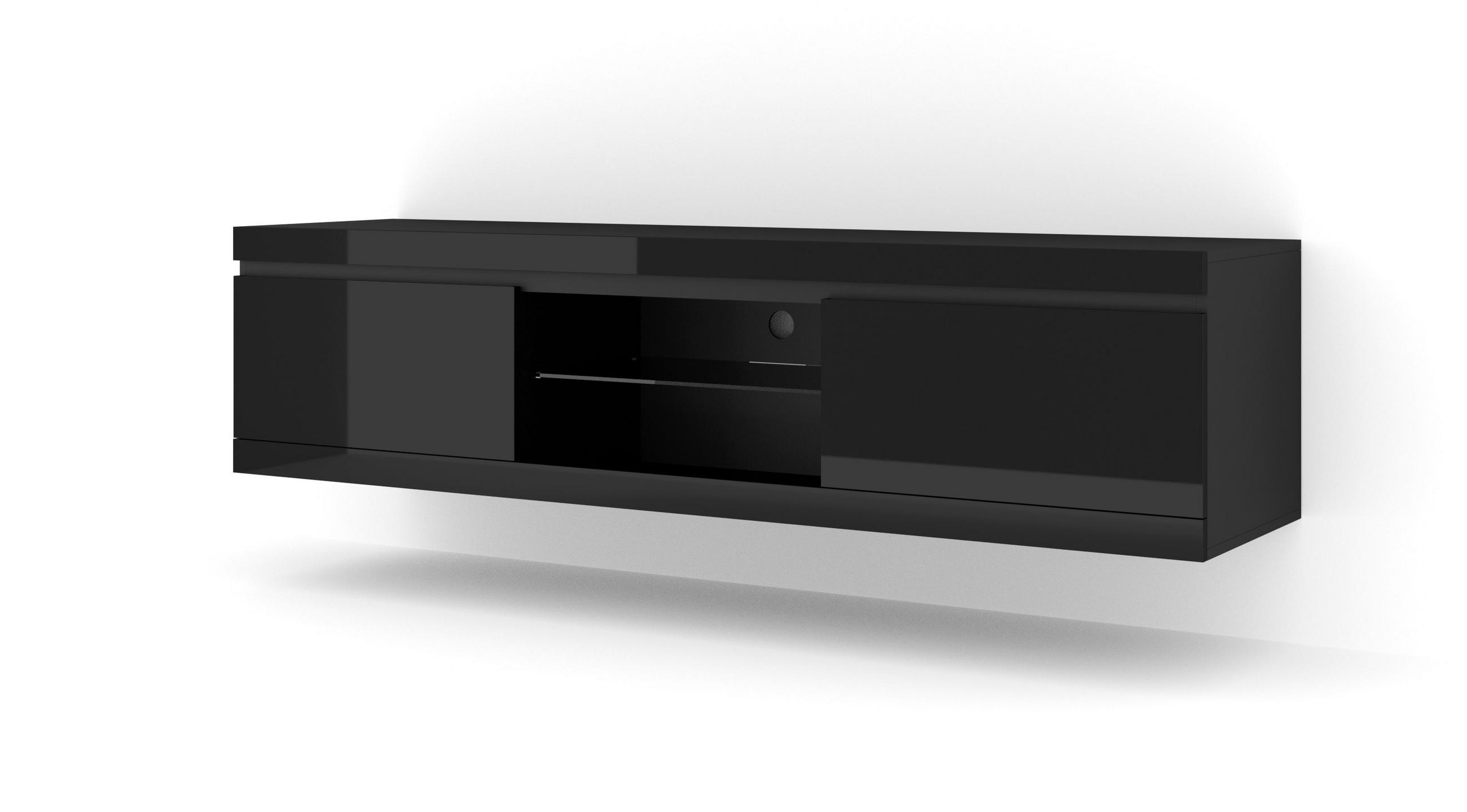 Raumhirsch Furniture TV Schwarz Hochglanz 180x46x40 cm