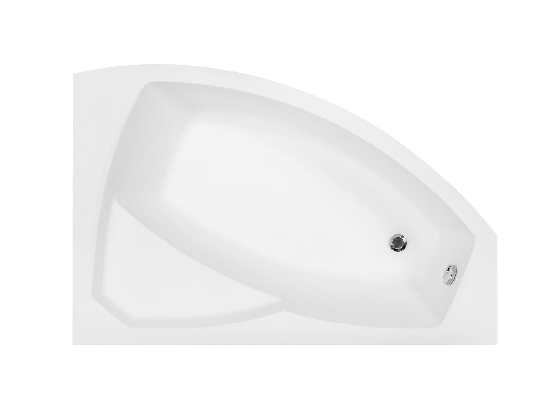 BADEWANNE Eckwanne RIMA 150/95 Rechts mit Schürze Ablauf Füße - Weiß, Kunststoff (95/58.5/150cm) - bad land