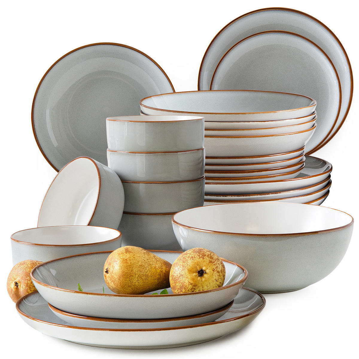 TAFELSERVICE 6 Personen PORTOFINO 25-tlg - Blaugrau, Keramik (27/2/27cm) - Ritzenhoff Breker