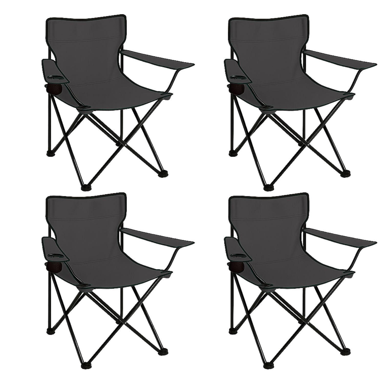 CAMPINGSTUHL FALTBAR 4er Set in Schwarz - Schwarz, Metall (50/80/50cm) - Coemo