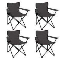 CAMPINGSTUHL FALTBAR 4er Set in Schwarz - Schwarz, Metall (50/80/50cm) - Coemo