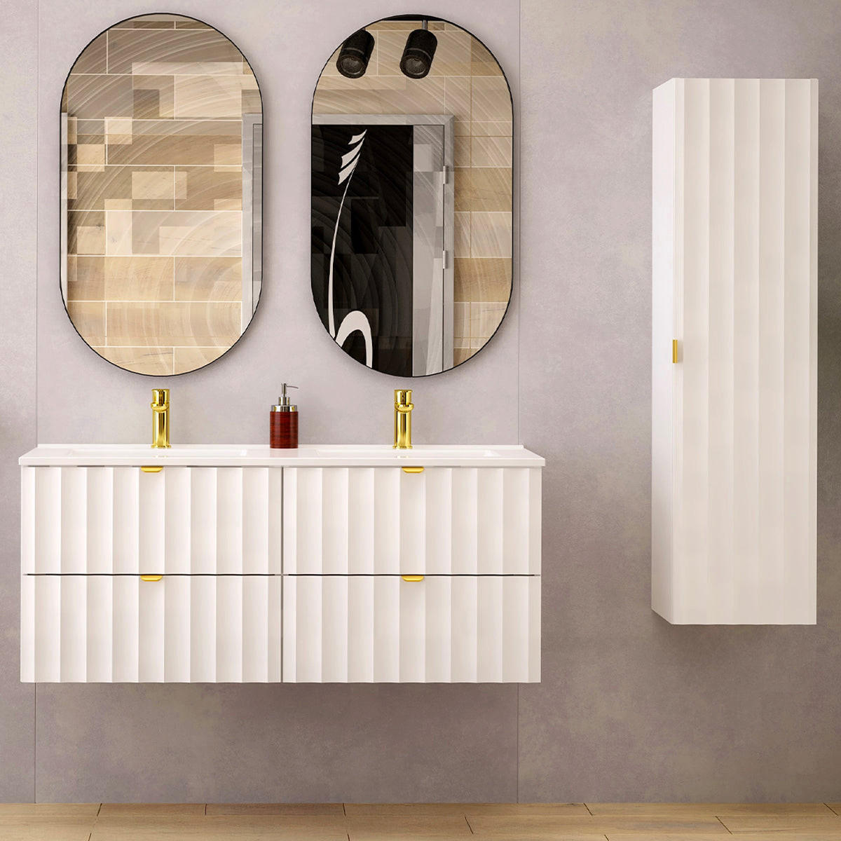 KOUPELNOVÝ NÁBYTEK 120cm Lexa 2er-Set Bílá - bílá, kompozitní dřevo (120/50/45.8cm) - Petits-meubles