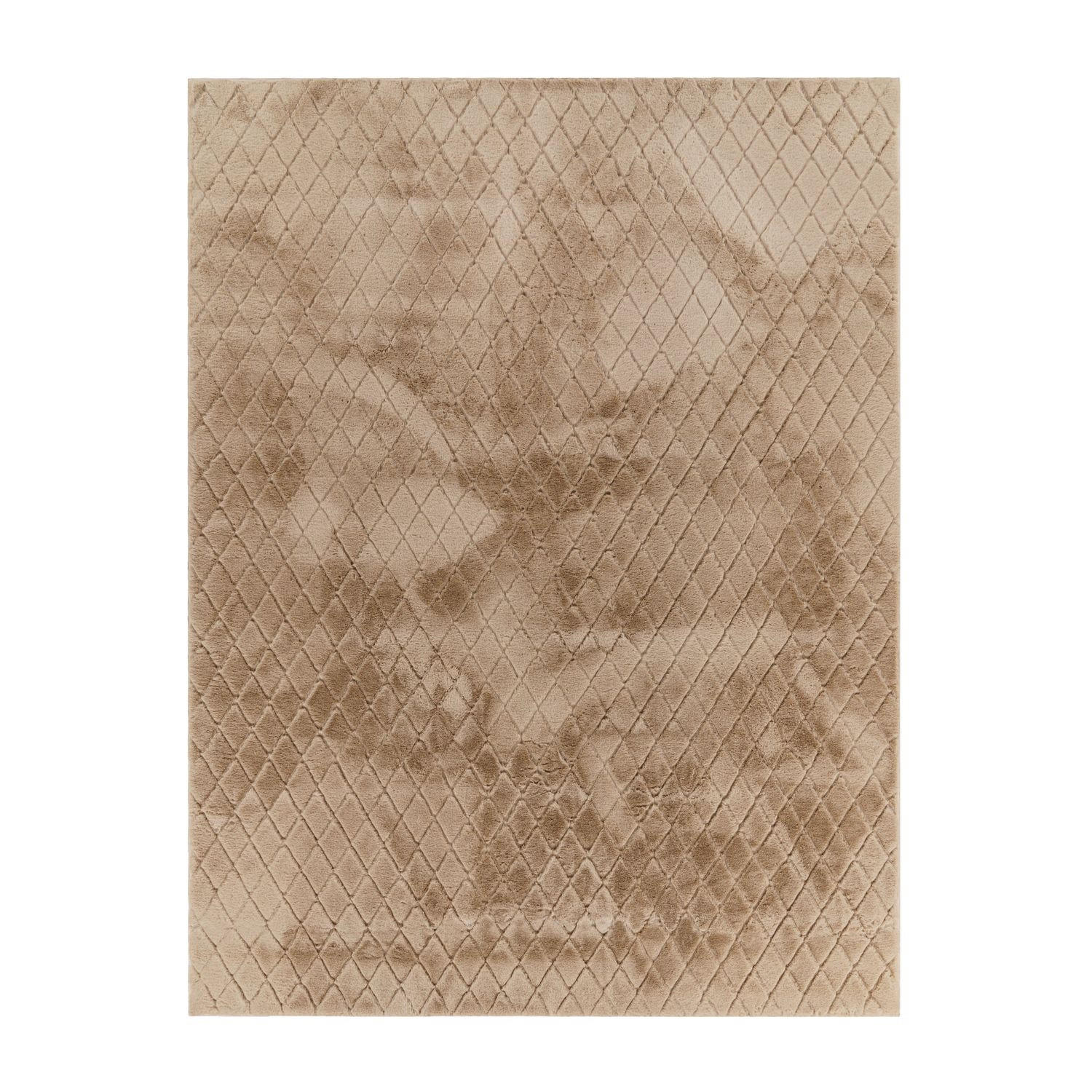 HOCHFLORTEPPICH Rauten Beige 120 x 160 cm - Beige, Kunststoff (120/160cm) - TT Home