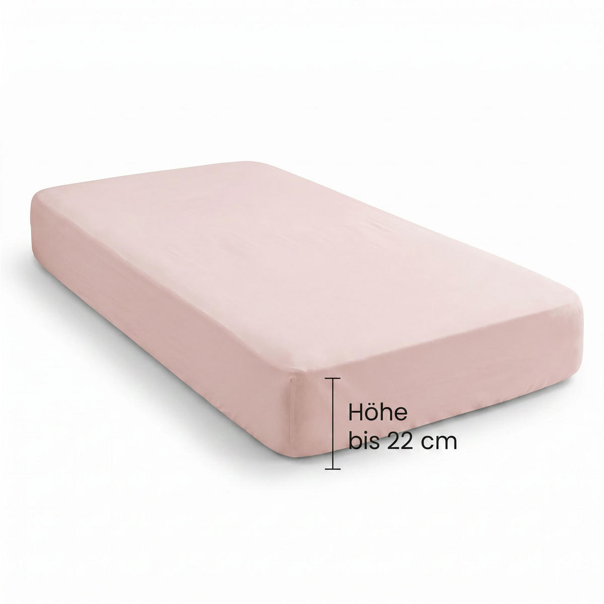 SPANNBETTTUCH Premium Jersey rose, 90x190 cm - 100x200 cm - Rosa, Textil (100/200cm) - biberna