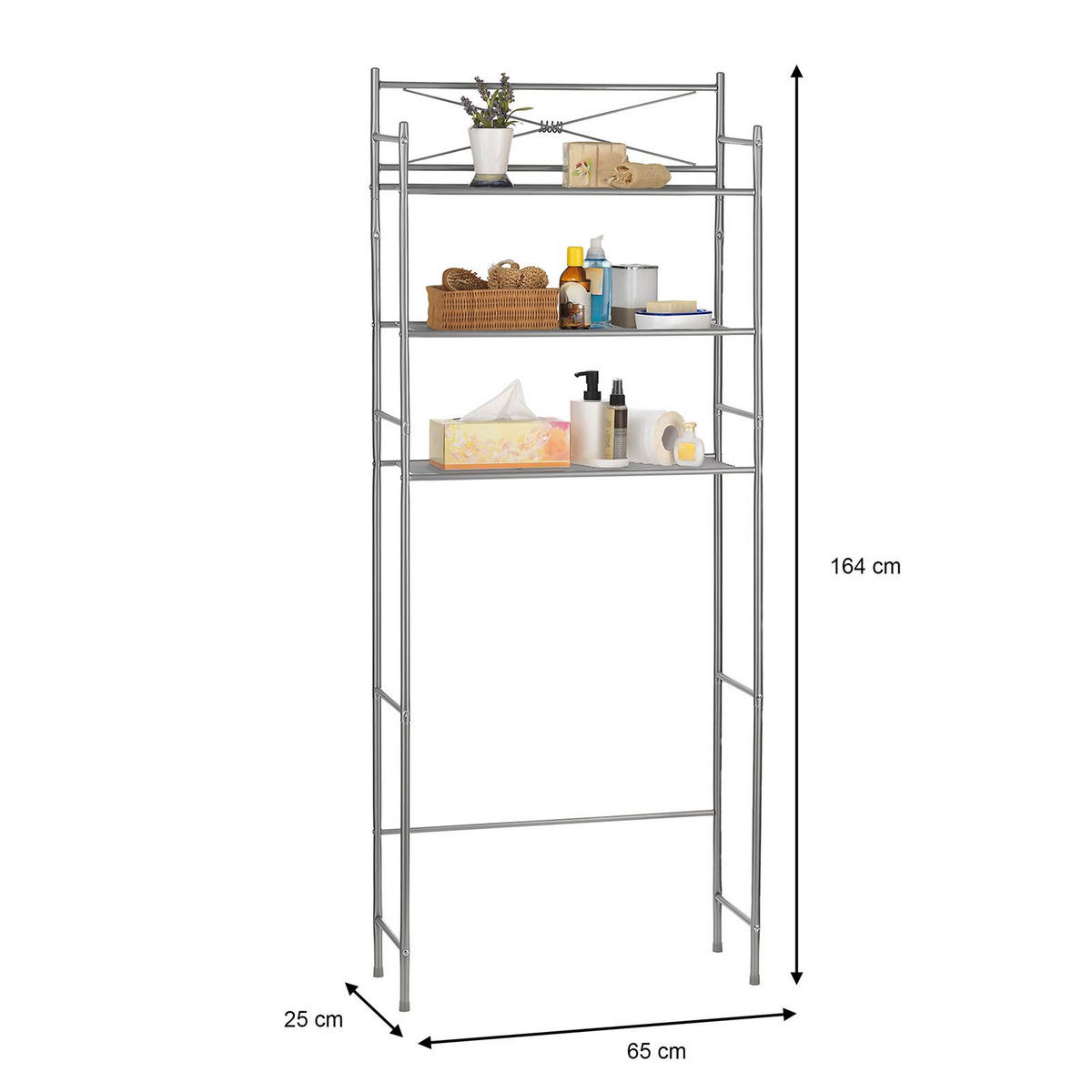 TOILETTENREGAL MARSA - Anthrazit, Metall (65/164/22cm) - CARO-Möbel