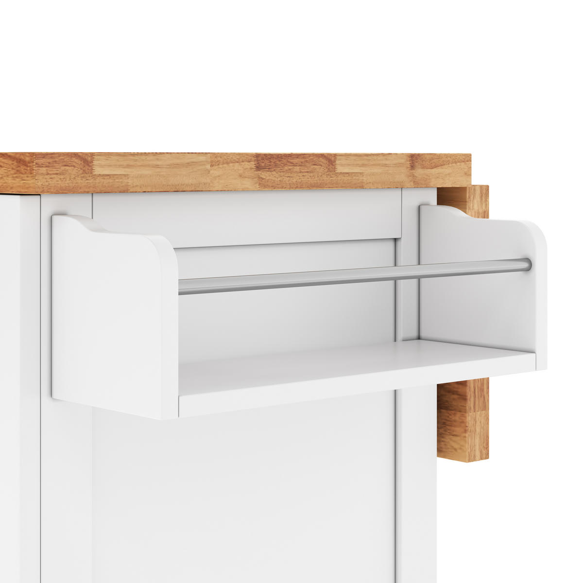KÜCHENINSEL DE-41413 120/45-70/87 cm, klappbar, 3 Schubladen Weiß - Weiß, Holzwerkstoff (120/87/70cm) - ComfortXL
