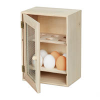 EIERSCHRANK - Beige, Holz/Metall (18/25/12cm) - Relaxdays