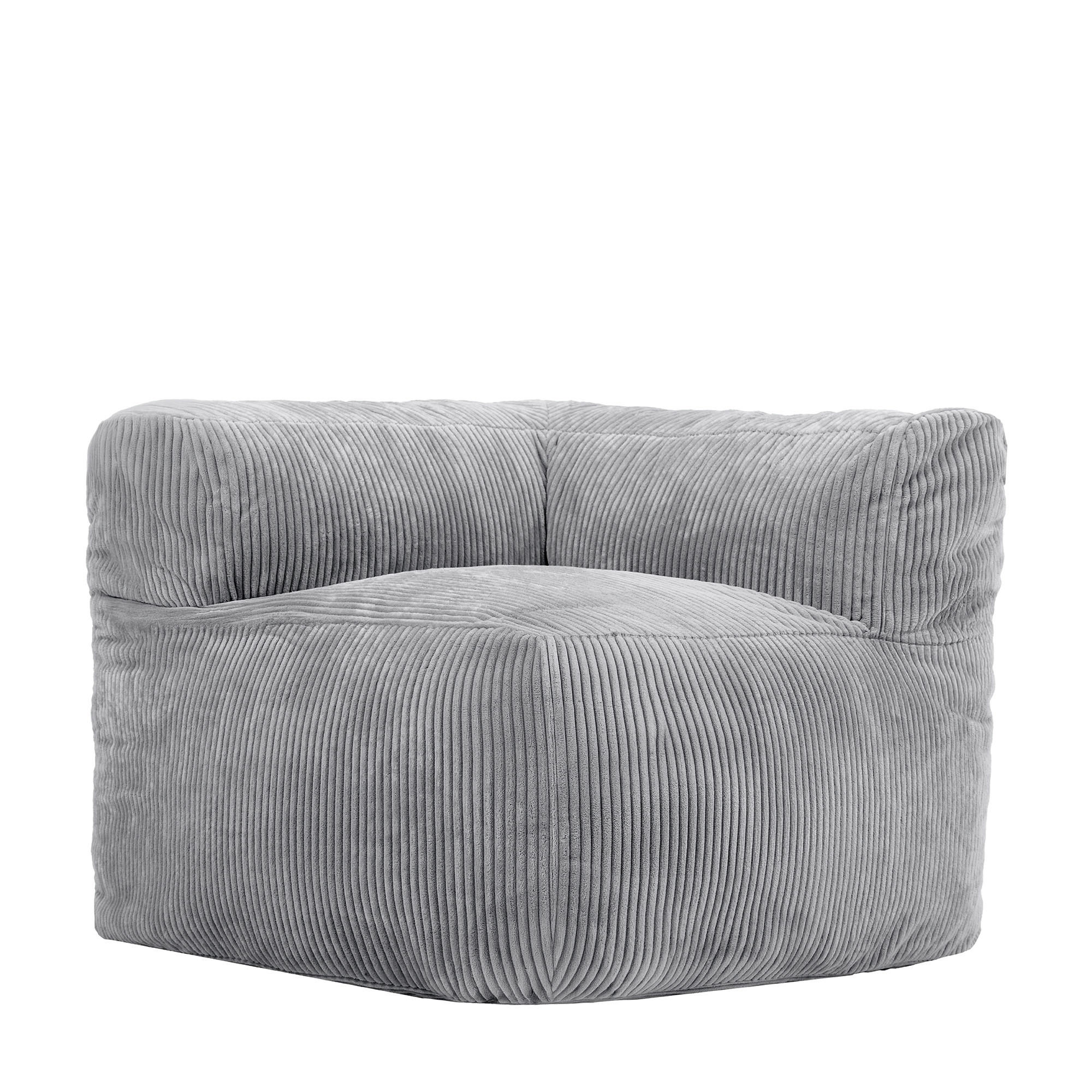 SITZSACK-ECKSESSEL ZEN modular Cord - Grau, Textil (100/68/100cm) - icon