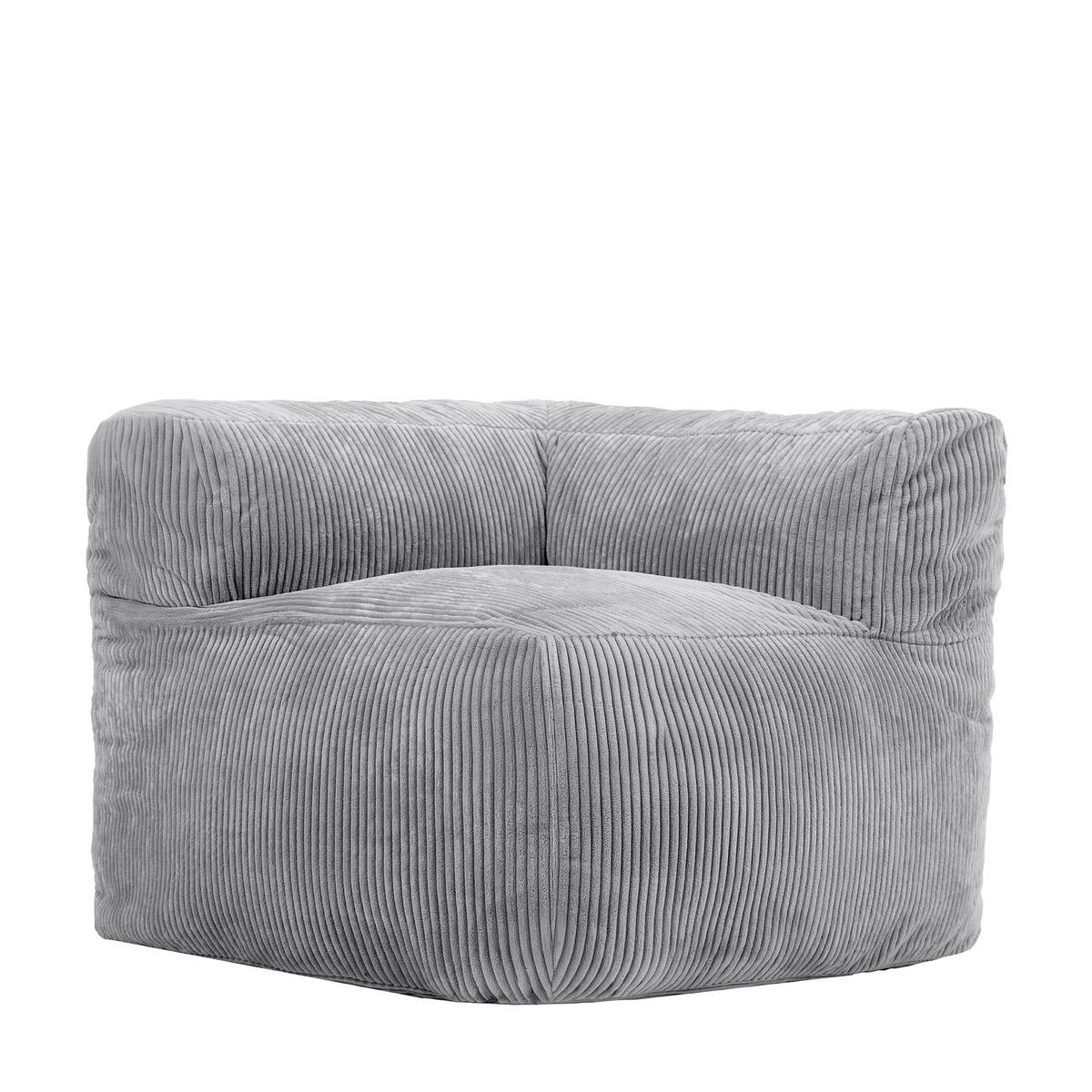 SITZSACK-ECKSESSEL ZEN modular Cord - Grau, Textil (100/68/100cm) - icon