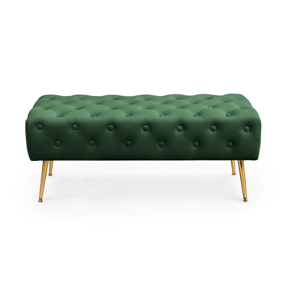 POLSTERBANK mit Samt - Optik Grün 42/41/42 - Grün, Textil (42/41/42cm) - RAUMHIRSCH FURNITURE