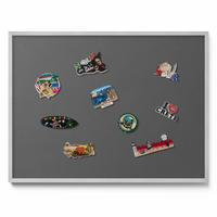 MAGNETTAFEL 80x60 cm Silberner Rahmen Dunkelgrau - Chromfarben, Metall (80/60/0.4cm) - TULUP