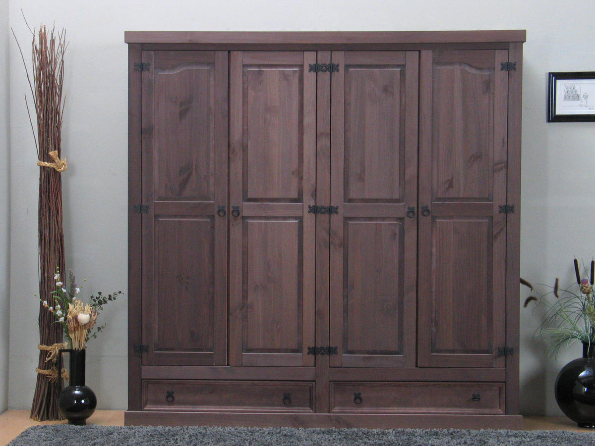 KLEIDERSCHRANK kolonial - Braun, Holz/Textil (194/196/58cm) - ebuy24