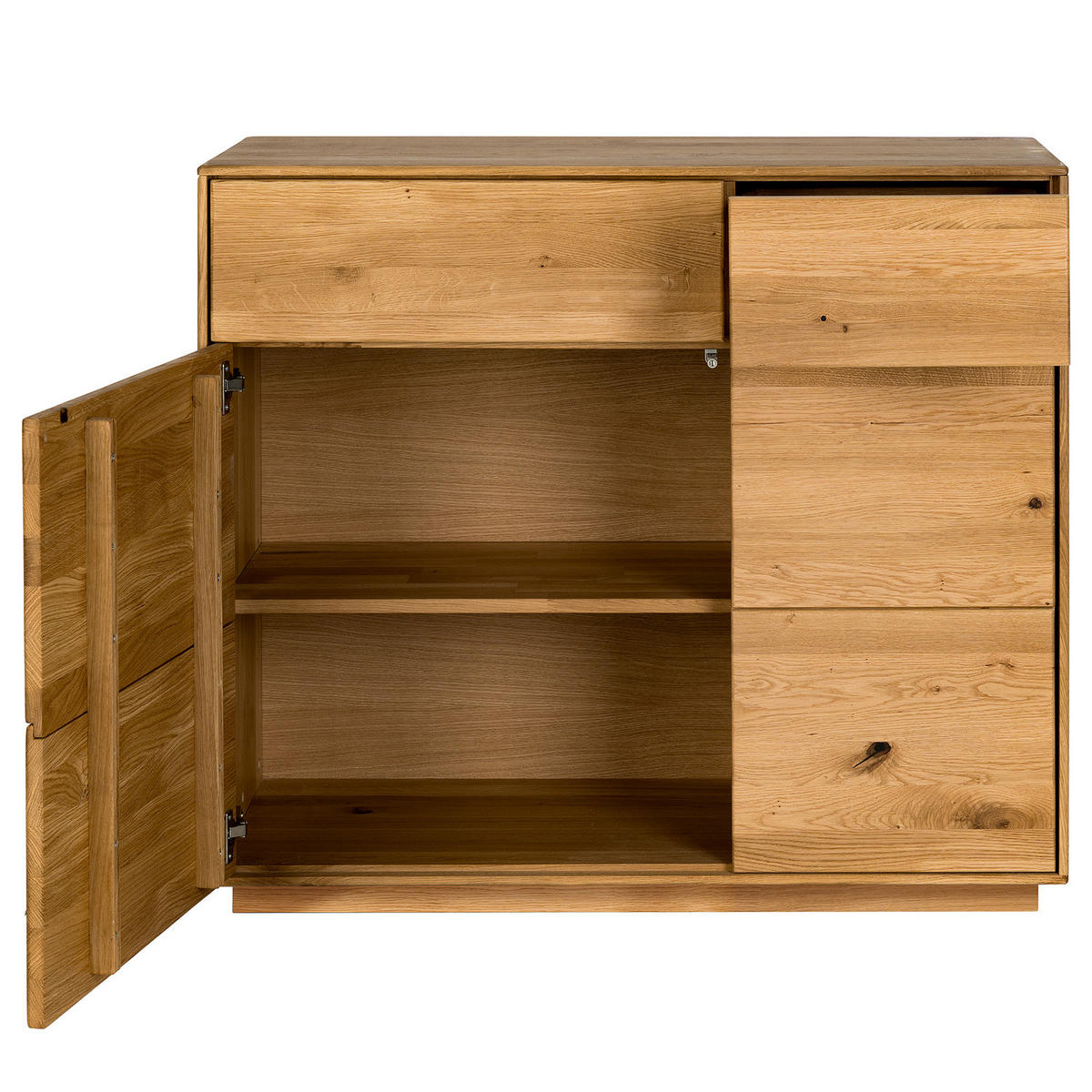 MASSIVE KOMMODE - Wildeiche - Braun, Holz (99/89/44cm) - home24