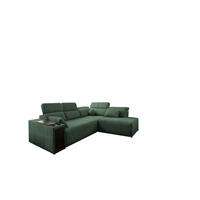 ECKSOFA Mindy VII mit Schlaffunktion und verstellbarer Rückenlehne, Stoff Verita Grün Rechts - Grün, Holz/Textil (288/230cm) - Kaiser Möbel