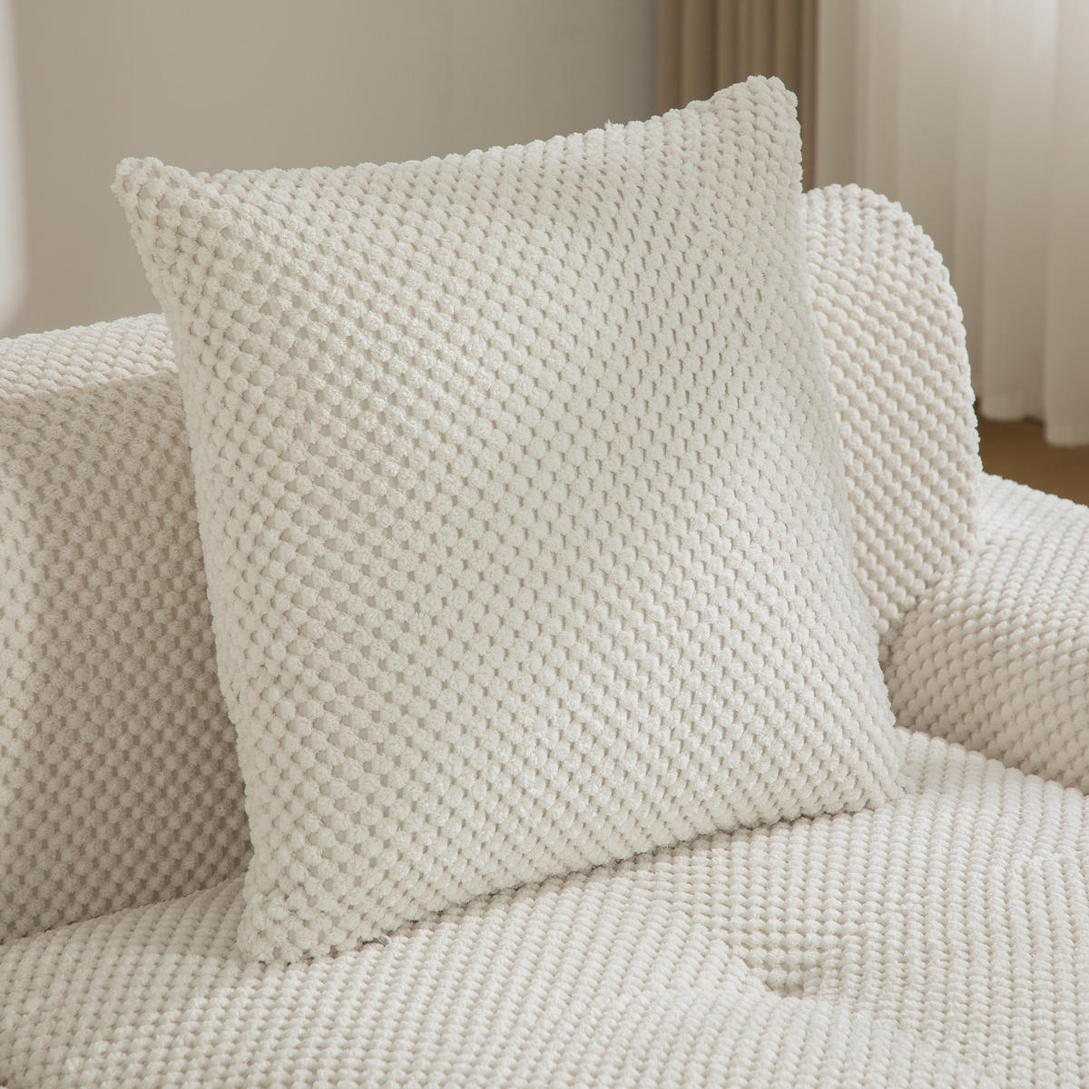 SESSEL DE-35105 mit Ottoman Beige - Beige, Textil (89/75/77cm) - ComfortXL