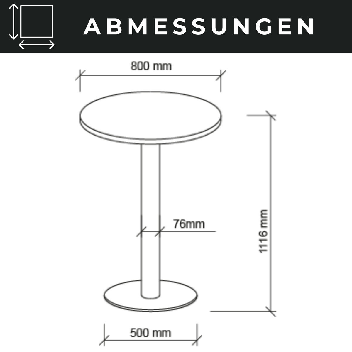 STEHTISCH rund STH 80/80/111,6 cm in Wildeiche/Silberfarben - Wildeiche/Silberfarben, Holzwerkstoff (80/80/111.6cm) - bümö
