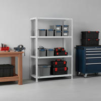 SCHRAUBREGAL PANDA MID | HxBxT 150x90x30cm | 4 Fachböden | Fachlast 75kg | Weiß - Weiß, Metall (90/150/30cm) - PROREGAL