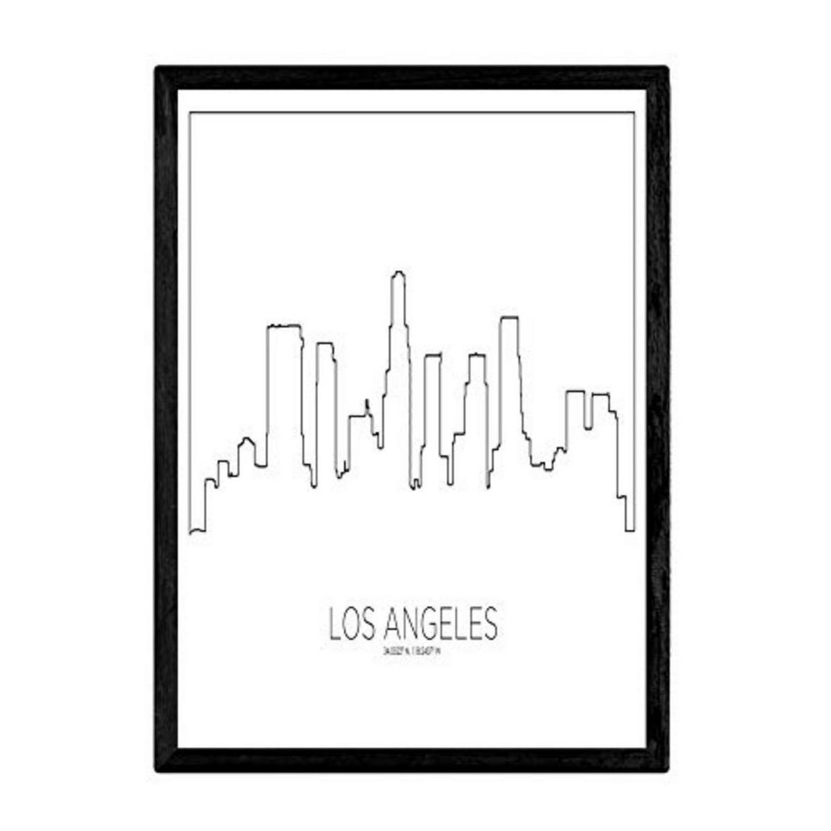 POSTER Los Angeles Skyline A3 Rahmenlos - Klar, Papier (29.7/5/42cm) - Nacnic