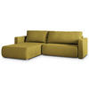 ECKSOFA TURIN Gelb Geflochtener Stoff mit Schlaffunktion - Gelb, Holz (265/183cm) - MASSENO