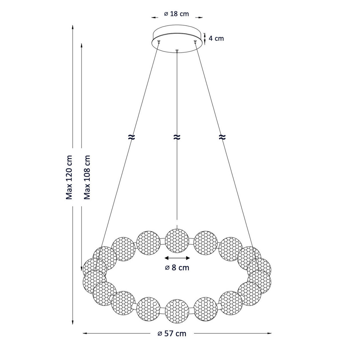 HÄNGELEUCHTE Roseli, Transparent und goldfarben, 8cm - Transparent, Metall (8/57/8cm) - KOSILUM