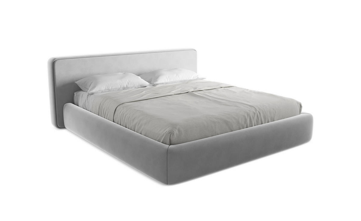 POLSTERBETT mit Bettkasten und Lattenrost 220x225 Grau - Schwarz/Grau, Kunststoff/Textil (180/200cm) - Makamii