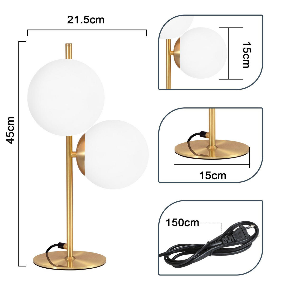 TISCHLEUCHTE Oase 21.5/21.5/45 cm - Goldfarben, Metall (21.5/21.5/45cm) - Nettlife