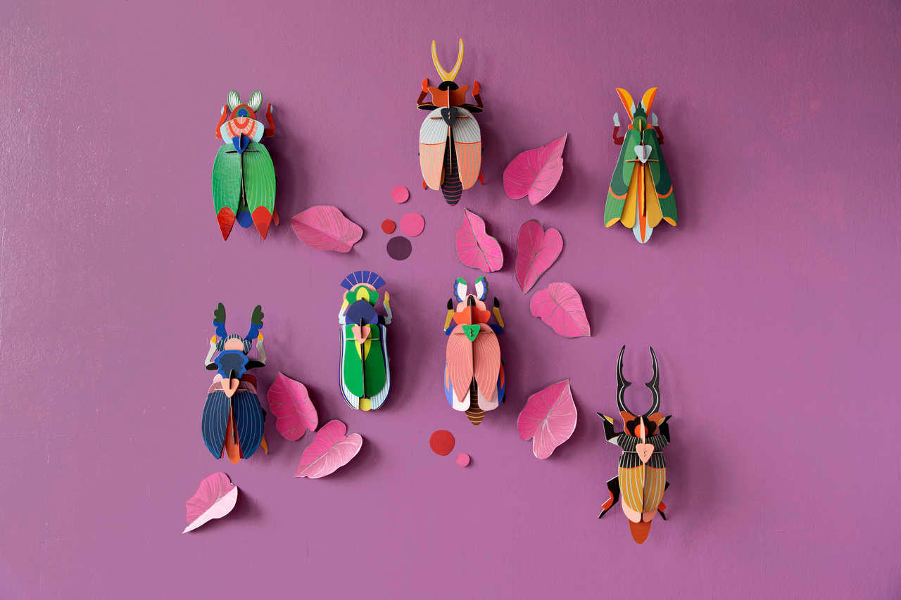 WANDDEKO Marienkäfer 13/7 cm - Pink, Wellpappe (13/7/29cm) - KUNSTLOFT