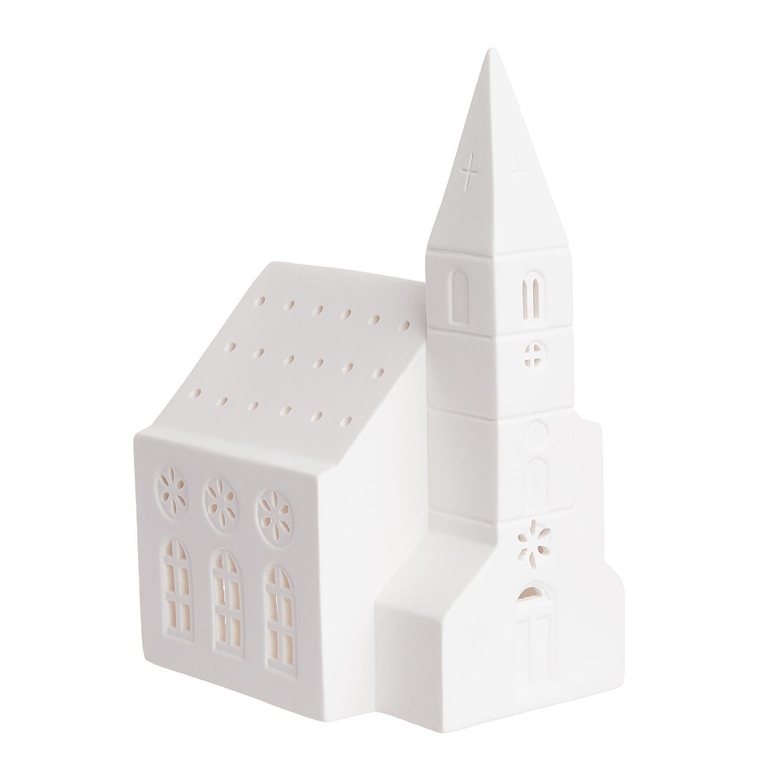 TEELICHTHAUS White Christmas - Weiß, Keramik (19cm) - BUTLERS