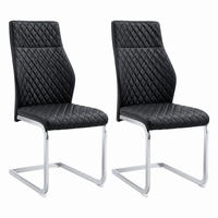 ESSZIMMERSTUHL 2er-Set mit hoher Rückenlehne 100 cm PU-Lederoptik Schwarz - Schwarz, Metall (63/100/43cm) - Meubliv
