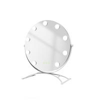 KOSMETIKSPIEGEL Rund mit Beleuchtung, Weiß, Ø40 cm - Weiß, Glas (40/16/40cm) - EMKE